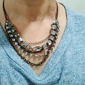 Silver necklace with stone